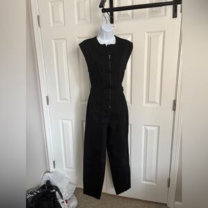 Universal Thread Black Sleeveless Jumpsuit with Zipper